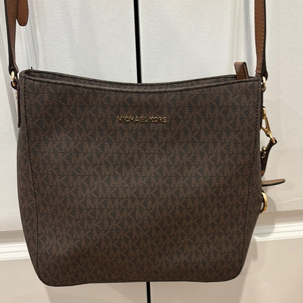 Michael Kors Brown Crossbody Bag with Gold Hardware